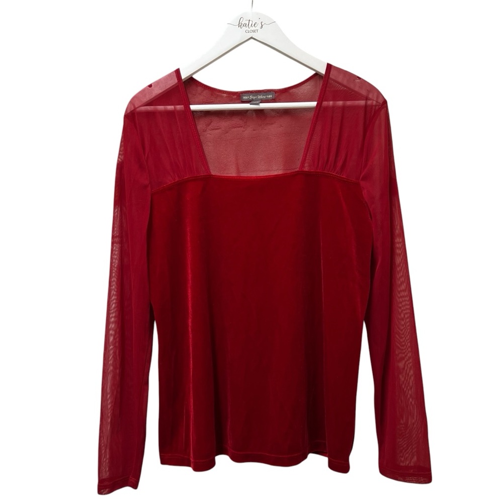 Red Velvet Stretch Top Size X-Large